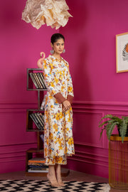 Netose White Floral Print Kurta Set
