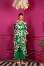 Netose Green High Low Kurta Set