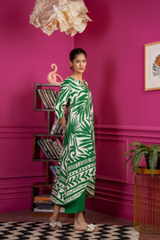 Netose Green High Low Kurta Set