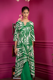 Netose Green High Low Kurta Set