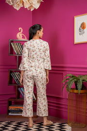 Netose White Floral Print Co-ord Set