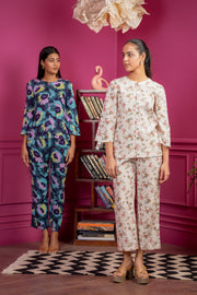 Netose White Floral Print Co-ord Set