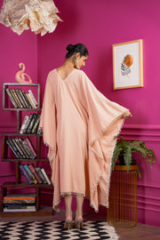 Netose Orange Kaftaan With Pearls