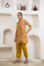 Netose Yellow Floral Kurta Set